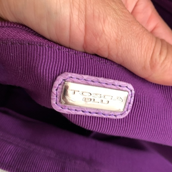 Tosca Blu Shoulder Bag white purple‎ with flowers appliqué snake texture details - Picture 16 of 16